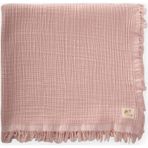 Cigit Dört Kat Püsküllü Battaniye 80x120 Cm Pudra Pembe Pudra