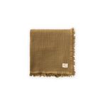 Cigit Dört Kat Püsküllü Organic Müslin Battaniye 80X120 Cm Hardal Sarı