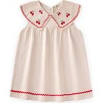 Cigit Müslin Nakışlı Elbise Kız Çocuk 2-5 Yaş Naturel Maxi Stil Özel Olay - 2 - 3 Yaş