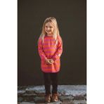 Cigit Triko Çizgili Tunik 4-12 Yaş Turuncu Fuşya - 6 - 7 Yaş - Turuncu