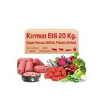 Çiğmamam Doğal Kedi ve Köpek Maması Barf Kırmızı Etli Tahılsız Sebzeli 20 Kg 1000 gr 20 Adet Köpek Maması