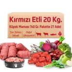 Çiğmamam Doğal Kırmızı Etli Tahılsız 27x740 gr Barf Köpek Maması