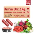 Çiğmamam Kırmızı Etli Tahılsız Köpek Barf Maması 12 Kg 500 Gr 24 Adet