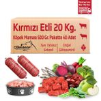 Çiğmamam Kırmızı Etli Tahılsız Köpek Barf Maması 20 Kg 500 Gr 40 Adet