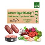 Çiğmamam Kırmızı ve Beyaz Etli Tahılsız Köpek Barf Maması 20 Kg 271 Gr