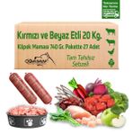 Çiğmamam Kırmızı Ve Beyaz Etli Tahılsız Köpek Barf Maması 20 Kg 740 Gr 27 Adet