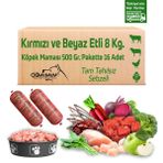 Çiğmamam Kırmızı Ve Beyaz Etli Tahılsız Köpek Barf Maması 8 Kg 500 Gr 16 Adet