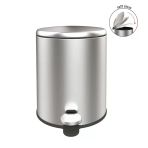 Cigo Paslanmaz Çelik Pedallı Banyo Çöp Kovası - Gri - 6 Lt