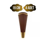 Cihan Desenli 19Cm Plastik Ayak Mobilya Masa Ve Dolap Ayağı(19Cm)(Kahverengi - Altın) Kahverengi 19Cm 19Cm - 4 Adet