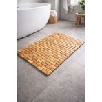 CİHO Bambu Kaymaz Banyo Paspası Katlanabilir Doğal Çok Amaçlı Kaydırmaz Taban Banyo Matı 42 * 60
