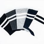 CİHO SOCKS 12 Çift Erkek Pamuklu Düz Renkler Tenis Çorabı SİYAH BEYAZ FÜME LACİVERT 40-44