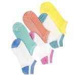 CİHO SOCKS 12 Çift Kadın File Örgülü Nova Renkli Patik Çorap YEŞİL,PEMBE,BEYAZ,SOMON,SARI 36-40