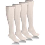 Ciho Socks 4 Çift Diz Altı Kışlık Kadın Yünlü Uyku Çorabı Soft Touch - 00Y-Beyaz - 36 - 40