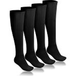 Ciho Socks 4 Çift Diz Altı Kışlık Kadın Yünlü Uyku Çorabı Soft Touch - 01-Siyah - 36 - 40