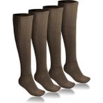 Ciho Socks 4 Çift Diz Altı Kışlık Kadın Yünlü Uyku Çorabı Soft Touch - Acı Kahverengi - 36 - 40