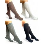 Ciho Socks 4 Çift Dizaltı Kışlık Kadın Yünlü Uyku Çorabı Soft Touch - 36 - 40 - Siyah - Beyaz