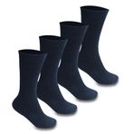 CİHO Socks 4 Çift Yünlü Lacivert Erkek Lambswool Doğal Yumuşak Kalın Termal Kışlık Fitilli Derbi Soket Çorap