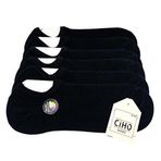CİHO SOCKS Daily KADIN 6 Çift PÜRÜZSÜZ Siyah Soft Touch Penye Pamuk Görünmez Sneaker Patik Çorap
