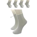 CİHO SOCKS Premium 5 Çift ERKEK Beyaz DERBİ - TENİS Bambu Dikişsiz Soket Çorap