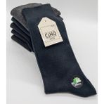Ciho Socks Premium 6 Çift Bambu Dikişsiz Siyah-Koyu Lacivert-Füme Erkek Soket Çorap - 40 - 44 - Renkli