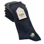 CİHO SOCKS Premium 6 Çift Bambu Dikişsiz Siyah-Koyu Lacivert-Füme Erkek Soket Çorap