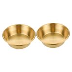 Ciieeo 2 Baharat Tabağı Ketçap Tabağı Servis Yemekleri Baharat Kaseleri Sos Kabı Tatlı Kaseleri Baharat Yemekleri Ev Daldırma Tabağı Wasabi Yemeği Tas Paslanmaz Çelik Golden