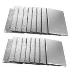 Ciieeo 50pcs Araç Ses Yalıtım Paspasları 25 * 18cm*5mm Alüminyum Folyo Yalıtım Matoru Otomotiv Isı Ve Gürültü Azaltma Pedi Motor Yalıtım Matini Ofis Ve Ev Için Gümüş
