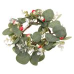 Ciieeo Mumlu Okaliptüs Çelengi Yapay Bitki Çelengi Çay Işığı Ev Dekoru Noel Dekoru