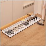 Çıkarılabilir ayakkabı rafı, Dolap için Ayarlanabilir Pull-Out Ayakkabı Rafı Düzenleyici - Giriş ve Dolap Depolama için Ribaund Sürgülü Ray Rafı (Beyaz, 28"x22") - Alanı En Üst Düzeye Çıkarın ve Kolay