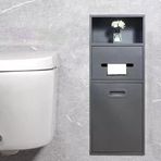 Çıkarılabilir Kapılı ve Entegre Çöp Kutulu Bu Paslanmaz Çelik Gömme Duş Kabini, Banyo için Modern Bir Depolama Çözümü Sağlar. Su Geçirmez, Dayanıklı, Kolay Yerleştirme