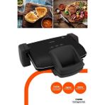 Çıkarılabilir Plakalı, Ayarlanabilir 1800W Tost ve Izgara Makinesi, Siyah Renk - Ahşap