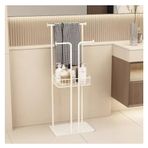 Çıkarılabilir Saklama Sepetleri ile Mermer Tabanlı El Havlusu Tutacağı Havlu ve Tuvalet Malzemeleri için Beyaz Banyo Rafı 45x30x120cm Boyutlu Zarif Tasarım Gelişen Banyo Dekoru için İdeal