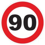 Çıkartma çıkartması hız sınırlaması otobüs kırmızı daire – Traktör ağırlığı ağır disk sınırlama hız kamyon 90 km/saat yapışkan – 15 cm çap