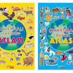 Çıkartmalı Hayvan Atlası + Çıkartmalı Dünya Atlası 2 Kitap Set