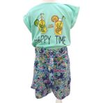 Çikoby Kız Çocuk İkili Takım T-Shirt Çiçekli Şortlu 4-5 Yaş Çok Renkli - 4 - 5 Yaş