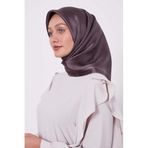 Çikolata Kahve Petek Desen Monogram İpek Eşarp