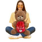 Çikolatalı "İyi ki Doğdun " Temalı Peluş BOZ Ayıcık-30 cm