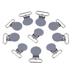 Cikonielf 10 Adet Metal Askı Klipsi Emzik Klipsi 25mm Metal Emzik Zinciri Kelepçe Klipsi Jartiyer Elastik Askılar için Kapatma Pantolon ve Kot (gri)