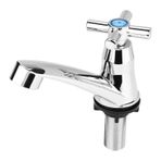 Cikonielf Mutfak Lavabo Musluğu, Lavabo Tekli Soğuk Musluk Abs Plastik Su Musluğu Banyo Lavabo Mutfak Lavabo Aksesuarları G1/2 (20 mm) (Çapraz Sap)