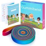 Cikyner kauçuk bükümlü çocuk seti, 4 m uzunluğunda, 1,5 cm genişliğinde kauçuk, talimatlı, polyester lateks, çocuklar için gökkuşağı kayışı, iç ve dış mekanda zıplayan oyunlar, kızlar ve erkekler için