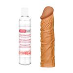 Çilek Aromalı Kayganlaştırıcı Jel ve Naturel Etkili 5 cm Dolgulu Premium Çoklu Kullanımlı Kılıf
