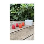 Çilek Dörtlü Mum Kalıbı (Silikon) (2,5 x 2,5 x 3 Cm) (Küçük Süsleme Kalıbı) 1 Adet - standart