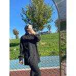 Çilek Kumaş Ikili Takım - Tunik Pantolon - Antrasit - 2XL