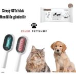 Çilek Petshop Hazneli Kedi Fırçası ve Sleepy Islak Mendil 60'lı