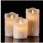 Çılgıntrend Alevli Led Mum Hareketli Alev Görünümlü Dekoratif Mum 3lü Set