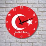 çılgıntrend Bayrak Tasarımlı Kişiye Özel Temalı Cam Duvar Saati