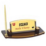 çılgıntrend Eczacılara Özel Kalemli Ahşap Ofis Masa İsimliği