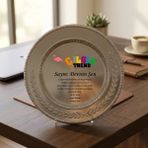 Çılgıntrend Firma Logolu Ayaklı Gümüş Metal Tabak Plaket - Şirket Içi Teşekkür ve Başarı Ödülü - standart - kişiye özel