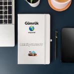 Çılgıntrend Gümrük Müşavirlerine Özel Kişiye Özel Deri Kapak Hediyelik Defter - Beyaz - 23 x 13 - not defteri