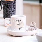 Çılgıntrend Hayal Et Iste ve Yap Ilham Veren Türk Kahve Fincanı – Motivasyon Temalı Hediyelik Tekli Fincan - Beyaz - 17,8 x 8 x 16 cm